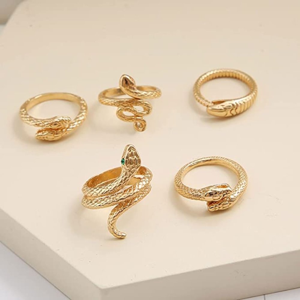 Women Butterfly Knuckle Rings Snake Rings Moon Star Rings Heart Stacking Rings - Picture 2 of 4